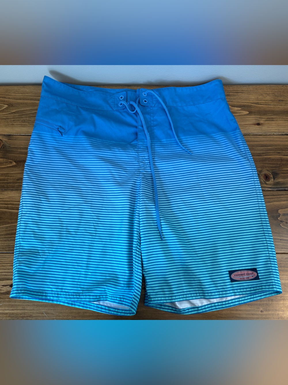 Vineyard Vines Blue Gradient Striped Men's Board Shorts